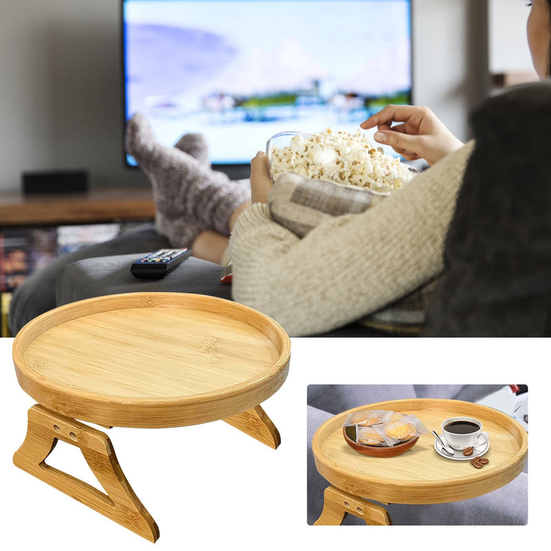 Sofa Armrest Clip-On Foldable Tray