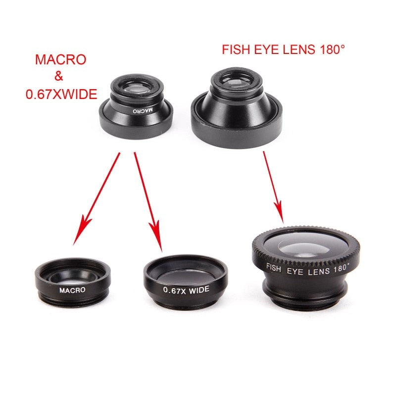 3 in 1 Wide Angle Macro Fisheye Lens