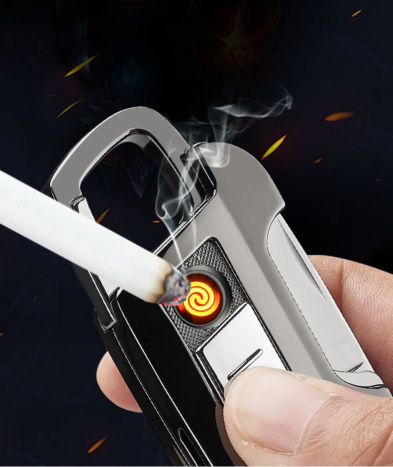 Multifunctional USB Lighter Keychain