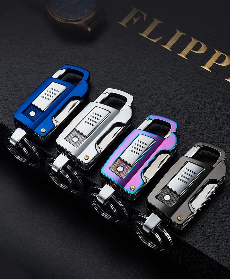 Multifunctional USB Lighter Keychain