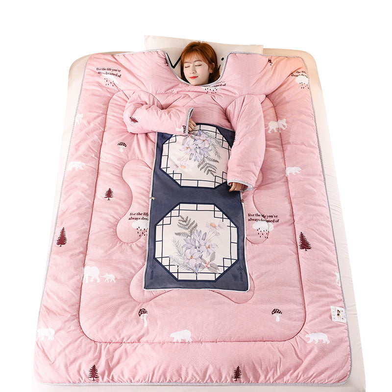 Thickened Sleeping Quilt  With Sleeves