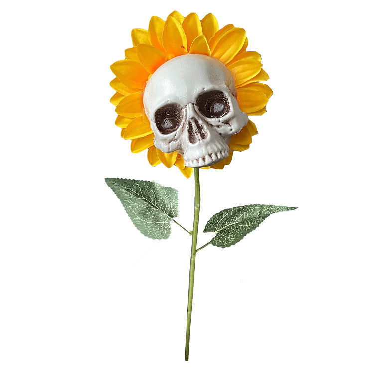 Decorative Skull Sunflower Halloween