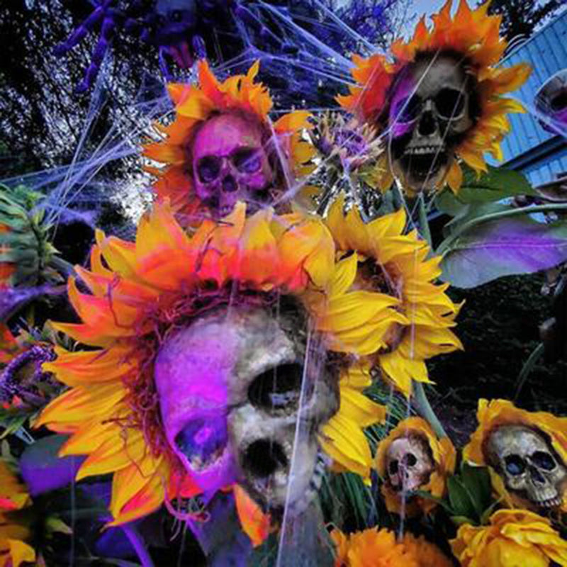 Decorative Skull Sunflower Halloween