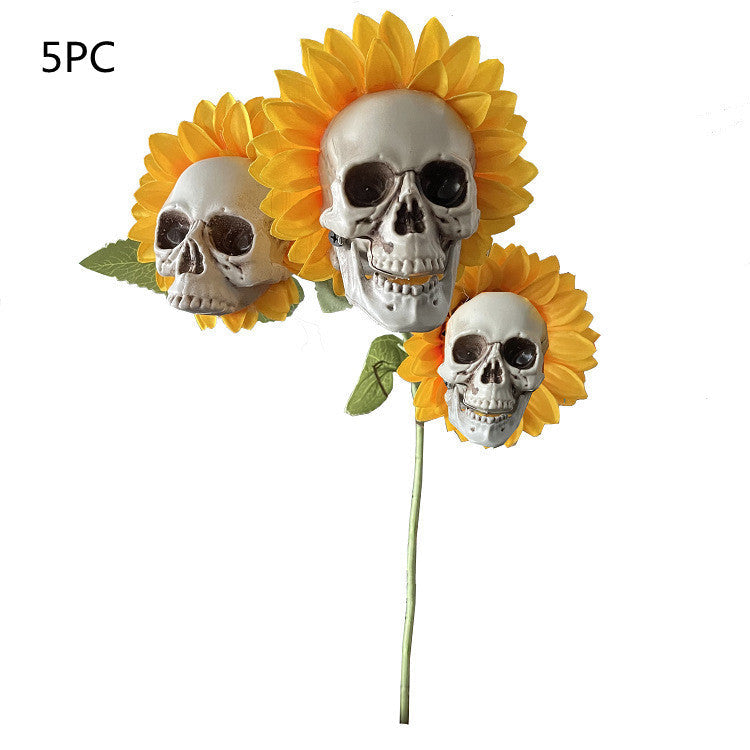 Decorative Skull Sunflower Halloween