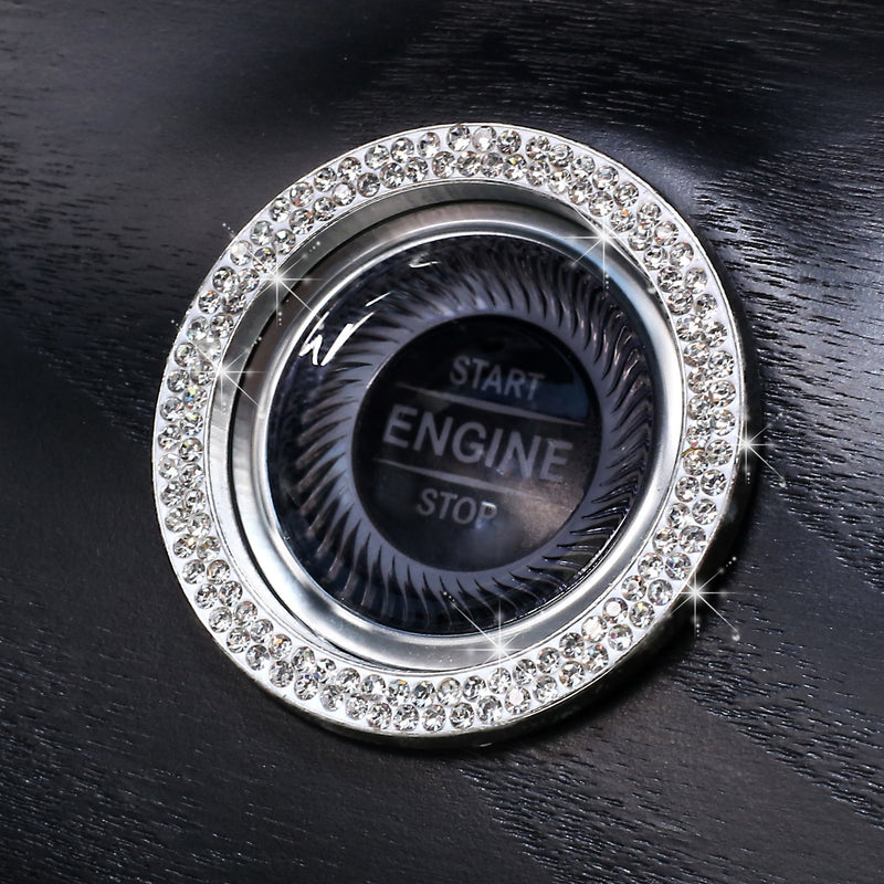 Diamond-Encrusted Car Start Button Ring Stickers