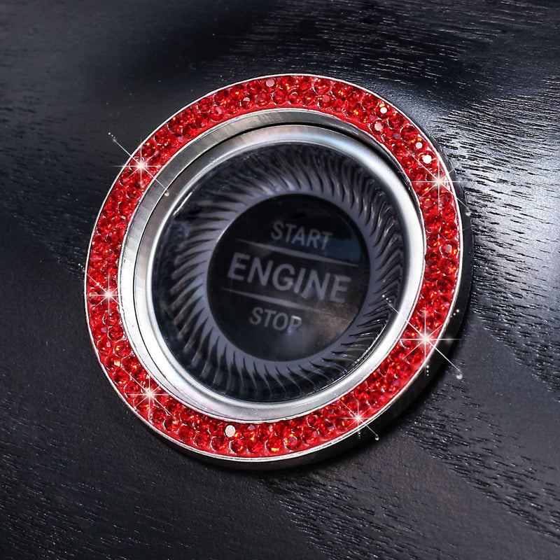 Diamond-Encrusted Car Start Button Ring Stickers