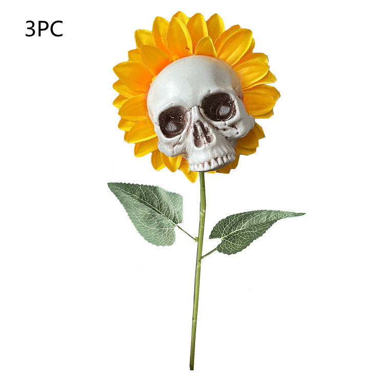 Decorative Skull Sunflower Halloween