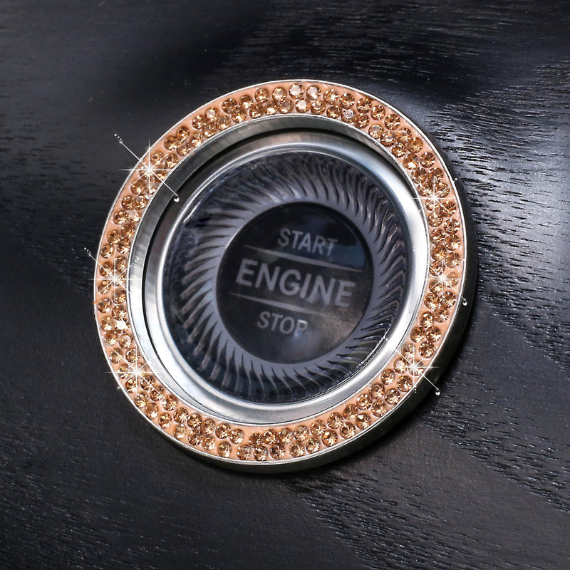 Diamond-Encrusted Car Start Button Ring Stickers