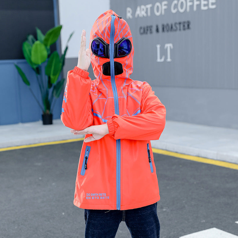 Boy's Hooded Jacket With Glass