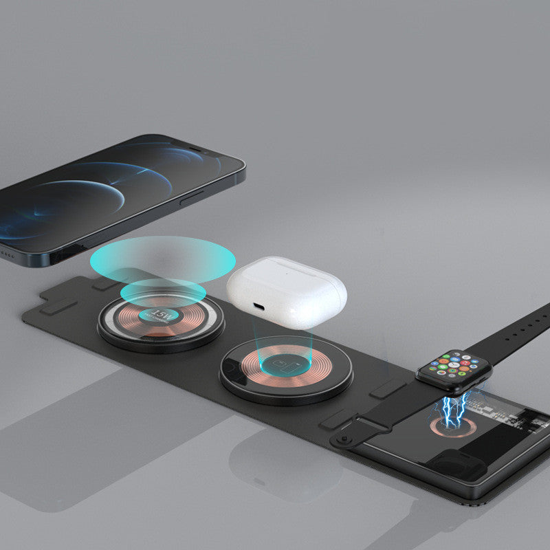 Foldable Magnetic Three In One Wireless Charger