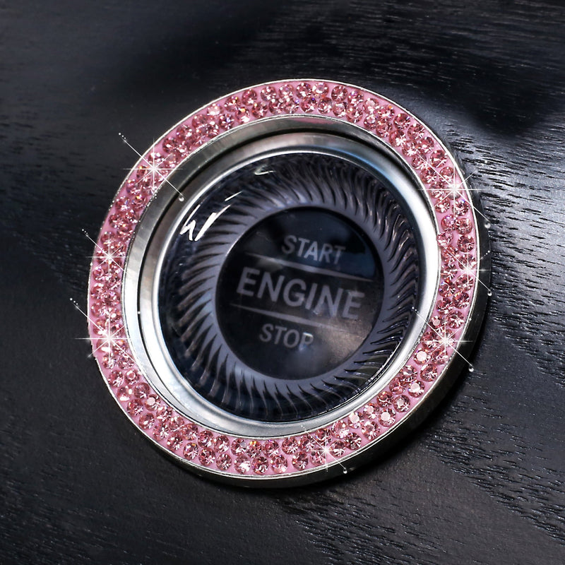 Diamond-Encrusted Car Start Button Ring Stickers