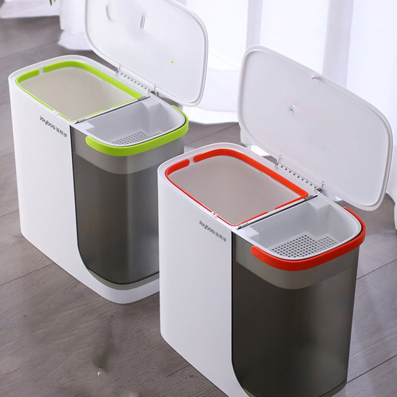 Double Compartment Trash Can